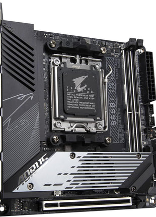 GIGABYTE B650I AORUS Ultra AMD AM5 ITX Motherboard, Support Ryzen 9000/8000/7000 Series, DDR5, 8+2+1 Power Phase, PCIe 5.0 M.2, USB-C 3.2 Gen 2, WIFI6E, 2.5GbE, EZ-Latch, Q-Flash, RGB Fusion