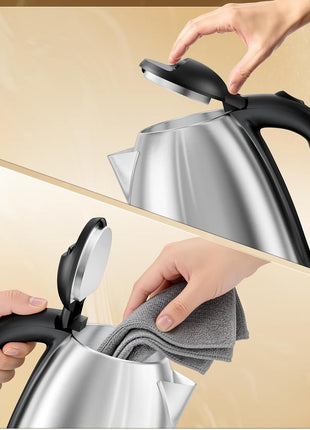 DEZIN Electric Kettle Upgraded, BPA Free 2L Stainless Steel Tea Kettle, Fast Boil Water Warmer with Auto Shut Off and Boil Dry Protection Tech for Coffee, Tea, Beverages