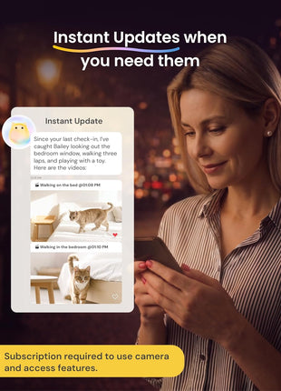 Furbo 360° Cat Camera [Subscription Required] Unlock w/Paid Plan: Home Security & Pet Safety Alerts, Rotating Treat Toss w/ 2-Way Speaker, Smart Cam w/Phone App (Low Risk, 3mo Min. Cancel Anytime)