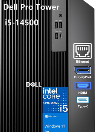 Dell Pro Tower PC Business Desktop Computer, 14th Gen Intel 14-Core i5-14500 vPro, 16GB DDR5 RAM, 512GB PCIe SSD, RJ-45, HDMI, DisplayPort, Type-C, Windows 11 Pro | 16GB DDR5 RAM, 512GB PCIe SSD, RJ-45, HDMI, DisplayPort, Type-C, Windows 11 Pro
