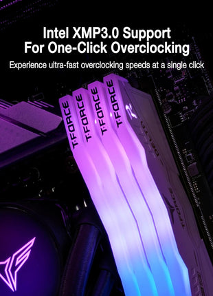 TEAMGROUP T-Force Delta RGB DDR5 Ram 32GB (2x16GB) 6400MHz PC5-51200 CL32 Desktop Memory Module Ram for 600 700 Series Chipset XMP 3.0 Ready White FF4D532G6400HC32ADC01