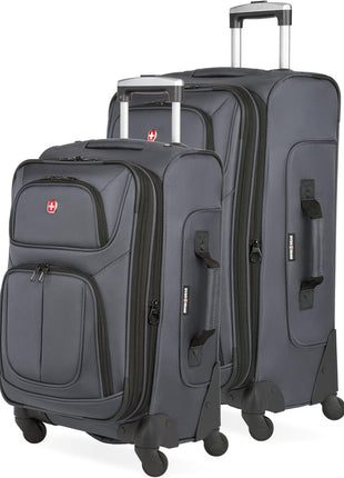 SWISSGEAR Sion Carry-On Spinner Luggage, Softside Expandable, Lightweight Suitcase, Black, 22.75-Inch