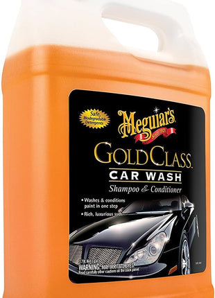 Meguiar's Gold Class Car Wash, Ultra-Rich Foam Car Wash Soap and Conditioner for Vehicle Cleaning, Paint Cleaner to Clean and Condition in One Easy Step, 1 Gallon