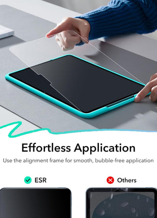 ESR 2 Pack Paper-Feel Screen Protector for iPad Air 11 Inch M4/M3/M2 (2026/2025/2024, 8th/7th/6th Gen), Write and Draw Like on Paper, 9H Tempered Glass, Matte Anti-Glare with Alignment Frame