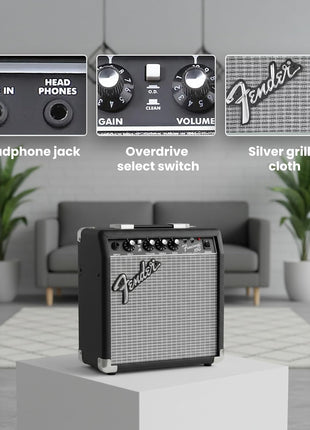 Fender Frontman 10G Guitar Combo Amplifier - Black Bundle with Cable and Austin Bazaar Exclusive 12-Pack Picks
