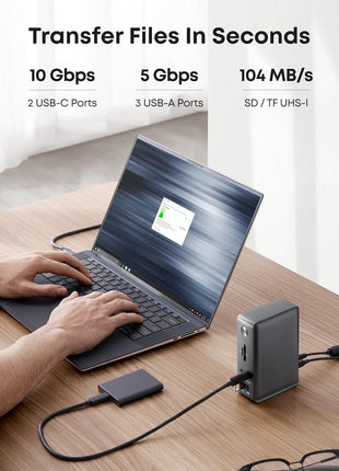 Anker Laptop Docking Station, 13-in-1 USB C Docking Station, Triple Display | 2 HDMI and 1 DP, 10Gbps USB-C and 5Gbps USB-A Data Ports, Ethernet, Audio, SD/TF, 85W Charging for Dell, HP, Lenovo and More