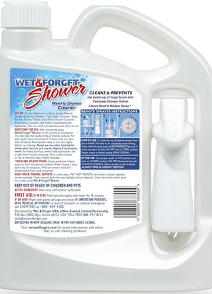 Wet & Forget Shower Cleaner Spray Multi-Surface Weekly Application Requires No Scrubbing, Bleach-Free Formula, Ready to Use, Fresh Scent, 3 Months of Cleaning, 64 Fluid Ounces, 1 Pack
