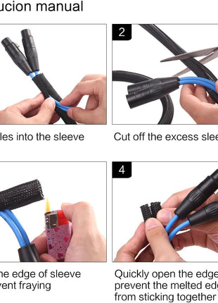 Alex Tech 10ft - 1/2 inch Cord Protector Wire Loom Tubing Cable Sleeve Split Sleeving For USB Cable Power Cord Audio Video Cable – Protect Cat From Chewing - Black