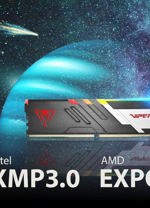 Patriot Memory Viper Venom RGB DDR5 RAM 32GB (2X16GB) 6400MHz CL32 1.4v UDIMM Desktop Gaming Memory Kit Compatible with Intel XMP - PVVR532G640C32K