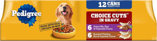 Pedigree Wet Dog Food, Choice Cuts Adult Canned Dog Food, Beef & Country Stew Multipack, 13.2 oz. Cans (12 Count, Pack of 1)