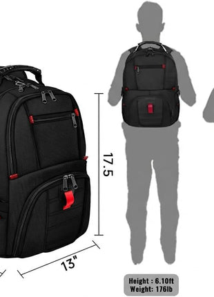 YOREPEK Large Laptop Backpack for Men, Heavy Duty Travel Backpack | Carry On Flight Approved, 17 Inch College Work Bookbag, Water Resistant Business Backpack for Men Women mochilas para hombres