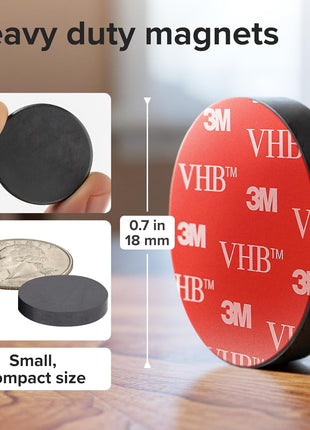 Strong Ceramic Round Magnets With Adhesive Backing (0.7x0.12 inch/18x3mm, 100 pcs) - Heavy Duty Sticky Magnets, Non-Corrosive, Versatile For Home, Office, Workshop, Whiteboard, Fridge And Hobby Use