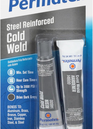 Permatex 14600 Cold Weld Bonding Compound, Two 1 oz. Tubes