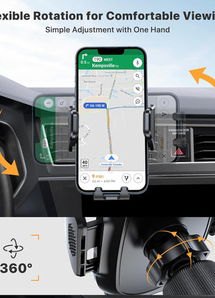 miracase Phone Holders for Your Car with Metal Hook Clip, Air Vent Cell Phone Stand Car Mount, Universal Automobile Cradle Fit for iPhone Android and All Smartphones, Dark Black