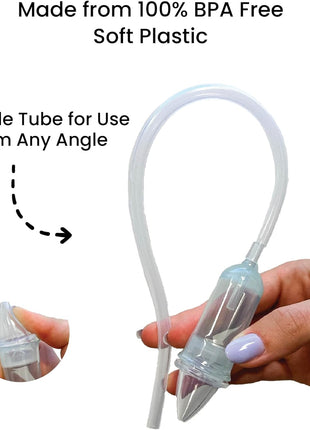 Lulyboo Baby Nasal Aspirator with Case - Reusable BPA-Free Snot Sucker with Soft Tips, Gentle & Effective Relief for Congestion, Easy to Clean, Ergonomic Design for Newborns & Toddlers