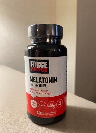 Force Factor Melatonin 5mg, Drug-Free Supplement, Vegan, Non-GMO, 60 Vegetable Capsules (Pack of 2)