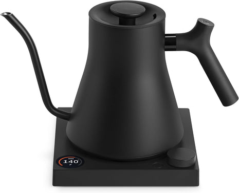 Fellow Stagg EKG Pro Gooseneck Electric Kettle, Brew Timer, 0.9 Liter | To-the-Degree Temp Control, Color LCD, Temp Hold, Stainless Steel, for Pour-Over Coffee & Tea, Quick Heating, Matte Black