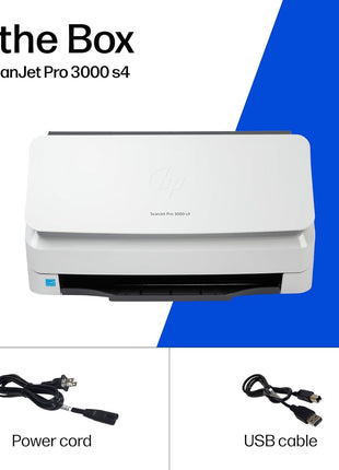 HP ScanJet Pro 3000 s4, Fast 2-Sided Scanner with Auto Document Feeder, Best for Small Business (6FW07A)