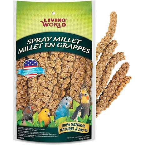 Living World - Millet Spray for Birds, 3.5 Oz 芒聙聯 Premium Treat for Budgies, Canaries, Finches, Cockatiels and Other Pet Birds