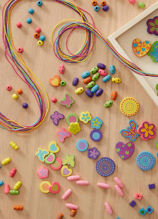 Melissa & Doug Created by Me! Bead Bouquet Deluxe Wooden Bead Set with 220+ Beads for Jewelry-Making Kits for Kids 4+ - FSC Certified