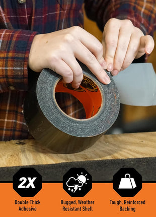 Gorilla Tape Tough & Wide, Black Tape, 2.88 inch x 25 yd (Pack of 1) - Heavy Duty and Weather Resistant for Indoor or Outdoor