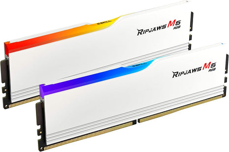 G.SKILL Ripjaws M5 RGB Series (Intel XMP 3.0) DDR5 RAM 32GB (2X 16GB) 6800MT/s CL34-45-45-108 1.40V Desktop Computer Memory UDIMM - Matte White (F5-6800J3445G16GX2-RM5RW)