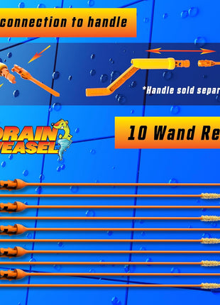 FlexiSnake Drain Weasel Refill for Sink Snake Hair Clog Remover, 10 Pack | Pipe, Bathroom, Bathtub Drain Cleaner, 18" Wands, Made in The USA