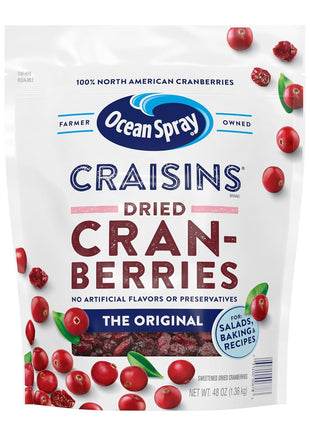 Ocean Spray Craisins Dried Cranberries, Original, 48 Ounce