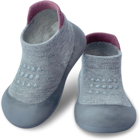 Dookeh Baby Sock Shoes Boys Girls First Walking Shoes Non-Slip Slippers Soft Sole Sneakers Toddler Infant Babygirl (A3-Gray, us_Footwear_Size_System, Toddler, Age_Range, Medium, 12_Months, 18_Months)