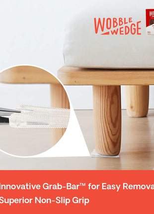 WOBBLE WEDGES Flexible Plastic Shims - Leveling Shims for Home Improvement, Furniture Levelers, Table, and Toilet for Leveling - Made in USA Plastic Wedges Shim for Appliances (Clear, 30-Pack)