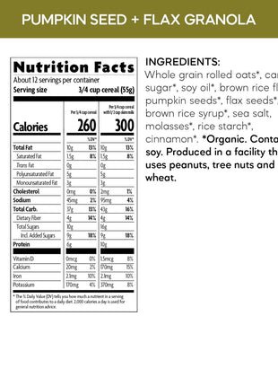 Nature's Path Organic Pumpkin Seed + Flax Granola, 24.7 oz (Pack of 1), Non-GMO