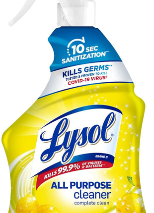 Lysol All Purpose Cleaner Spray, Multi-Purpose Disinfecting Spray, Kitchen & Bathroom Cleaner, Lemon Breeze Scent, 32 Fl Oz