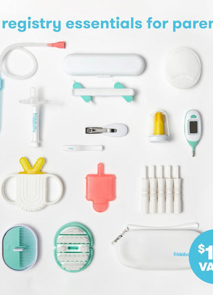 Frida Baby Ultimate Baby Kit, 10 piece New Born Essentials Gift Set Includes Wellness Sick Day, Gas Relief, Grooming Tools & Teething Toys