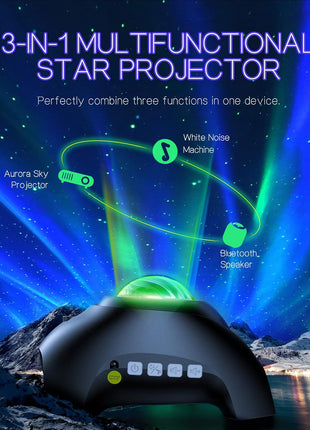 Northern Galaxy Light Aurora Projector with 33 Light Effects, LED Star Projector for Bedroom Nebula Lamp, Remote Control, White Noises, Bluetooth Speaker for Parties