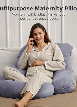 Momcozy Pregnancy Pillow for Sleeping - U Shaped Full Body Maternity Pillow | Removable Cover, Support for Back, Legs, Belly, Hips for Pregnant Women, Side Sleeper, Pregnancy Gifts & Essentials, 57 Inch