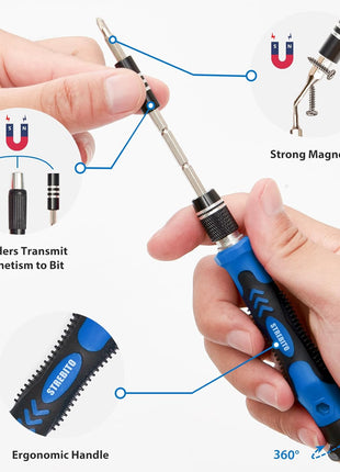 STREBITO Electronics Precision Screwdriver Sets 142-Piece with 120 Bits Magnetic Repair Tool Kit for iPhone, MacBook, Computer, Laptop, PC, Tablet, PS4, Xbox, Nintendo, Game Console