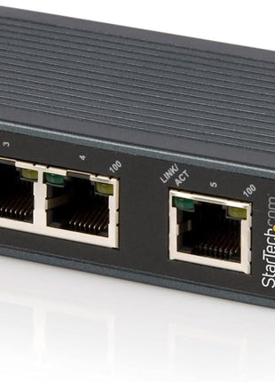 StarTech.com 5-Port Ethernet Switch - 10/100Mbps Industrial Networking Solution - IP30-rated Energy Efficient Internet Switch , TAA (IES5102)
