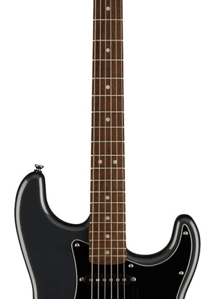 Squier Affinity Series Stratocaster Packs Electric Guitar, Charcoal Frost Metallic, Laurel Fingerboard | Hss Strat Pack, Indian Laurel Fingerboard, Poplar Body, Includes Frontman 15g Amp, Gig Bag, Cable, Strap and Picks, 21 Frets