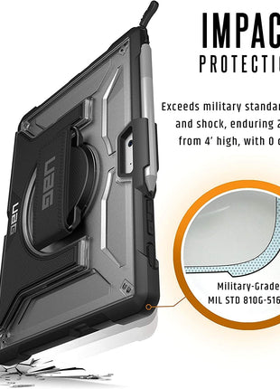URBAN ARMOR GEAR UAG Designed for Microsoft Surface Go 4 / Surface Go 3 / Surface Go 2 / Surface Go Case 10.5" Plasma w/Hand Strap & Shoulder Strap Feather-Light Rugged Military Drop Tested Cover Ice
