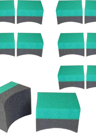 Hi-Tech Tire Dressing Applicator 12 Pack - Durable and Reusable, Contoured Tire Shine and Dressing Sponge for Your Car's Wheels