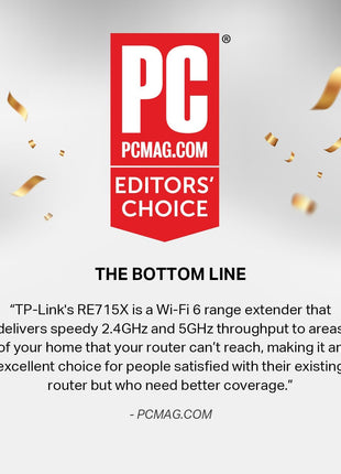 TP-Link AX3000 WiFi 6 Range Extender | PCMag Editor's Choice | Dual-Band Wireless Repeater w/Ethernet Port | Up to 2400 Sq. Ft., 64 Devices | Internet Signal Booster | APP Setup | EasyMesh (RE715X)