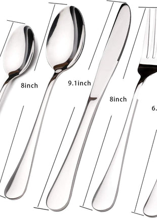 Silverware Set for 8, 40 Piece Heavy Duty Stainless Steel Flatware Utensils Cutlery Set Including Steak Knife Fork and Spoon, Dishwasher Safe, Gift Package for Wedding Housewarming