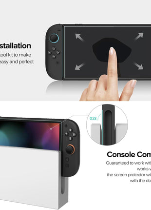ivoler 4-Pack Tempered Glass Screen Protector Designed for Nintendo Switch 2 2025 with [Alignment Frame] Transparent HD Clear[Updated Version] Screen Protector for Switch 2 7.9''