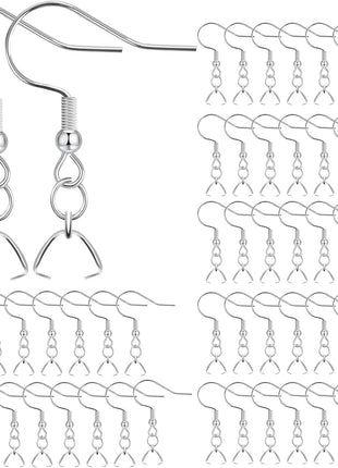 Earring Hooks 50PCS/25Pairs, Stainless Steel Ear Wires Fish Hooks, Hypo-allergenic Jewelry Findings Parts for DIY Jewelry Making