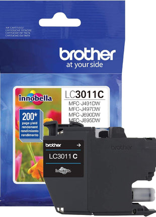 Brother Printer LC3011C Single Pack Standard Cartridge Yield Up to 200 Pages LC3011 Ink Cyan