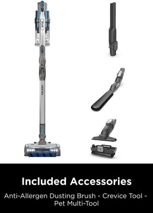 Shark IZ462H Vertex Ultra Lightweight Cordless Stick Vacuum with DuoClean PowerFins, Crevice, Pet Multi Tool, Anti Allergen, Brush, Removable Handheld, Flex, 60 min Runtime, Blue, MultiFLEx