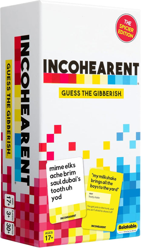 Incohearent by Relatable – Guess the Gibberish Party Game for Adults, Funny Card Game Activity for Groups, Bachelorette Party Favorite, Summer Fun for Game Night, Travel-Friendly with 300 Cards