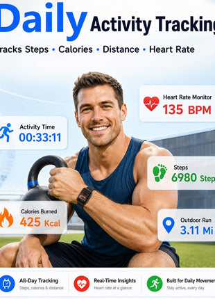 MorePro Health Fitness Tracker for Women Men, 24/7 Heart Rate Blood Pressure & Oxygen Monitoring, Sleep Tracker, 100+ Sport Modes Smart Watch, IP68 Waterproof, 2 Bands, Compatible Android iOS