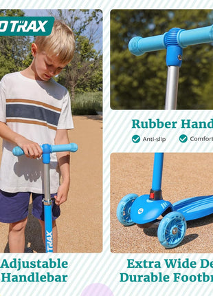Gotrax KS1 Kids Kick Scooter, 3 Wheels for Boys & Girls 2-8, Gifts | LED Light-Up Wheels, 3 Adjustable Handlebar, Easy Assembly, Lightweight, Wide Anti-Slip Deck, Lean to Steer, Max Load 110 lbs