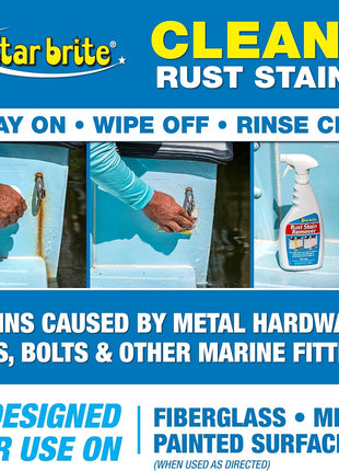 STAR BRITE Rust & Corrosion Stain Remover - Fast-Acting Spray for Fiberglass, Vinyl, Fabric, Metal & Painted Surfaces - Also Removes Sprinkler Stains 22 OZ (089222P)